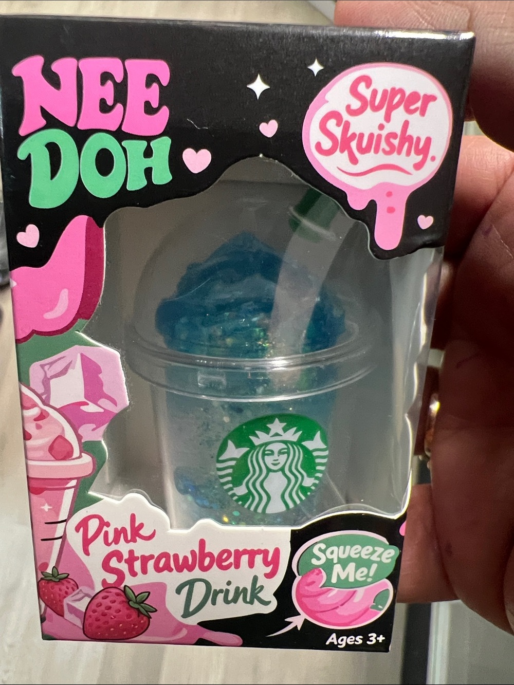 Pink Strawberry Drink Super Skuishy Scented Squishy